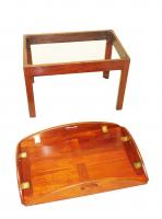 Late 18th Century Mahogany Oval Butlers Tray On Stand Coffee Table