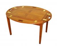 Georgian Mahogany Oval Butlers Tray On Stand Coffee Table