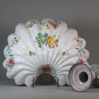 Chinese Canton enamel shell basin and ewer, mid 18th century b