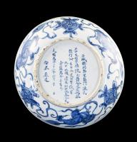 Chinese prcelain 'longevity' dish with inscription