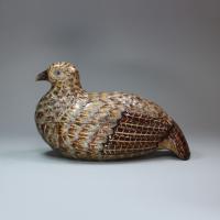 Bohemian porcelain tureen of a partridge, made in Chodov, circa 1845-72