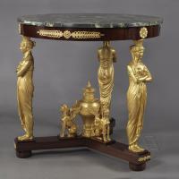 A Fine Empire Style Gilt-Bronze and Mahogany Gueridon In The Manner of Jacob Desmalter