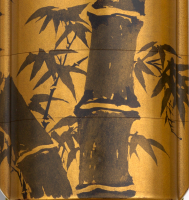 Inrō with a tiger in a bamboo grove