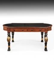 Important Regency Mahogany Partners Writing Table in the Manner of George Smith
