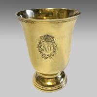 Fine 18th century antique French silver gilt beaker