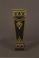 An Interesting Pair Of Louis Philippe Black And Polychrmome Tapering Pedestals In The Exotic Taste