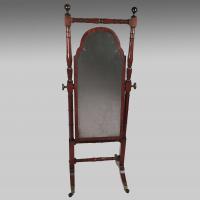 Antique Regency mahogany cheval mirror