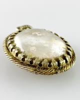 Verre églomisé rock crystal & gilt silver pendant. French, early 17th century