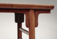 A huanghuali inset leg bridle joint table, Chinese, Late Ming/ early Qing dynasty, 17th century detail