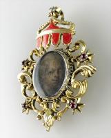 Gold pendant with a portrait. French, late 19th century