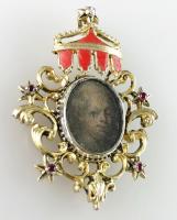 Gold pendant with a portrait. French, late 19th century