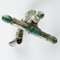 A silver & niello fibula. Roman, 3rd/4th century AD