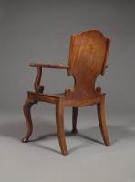 A Rare Solid Cuban Mahogany Armchair, The Back In The Form Of A Paper Scroll