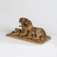 Black Forest Carved Dog Group
