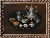 ANDRE BOUYS Still life of coffee service framed