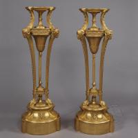 A Pair of Giltwood and Gesso Pedestals