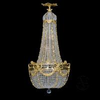 A Fine Gilt-Bronze and Cut-Crystal Tent and Bag Chandelier