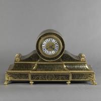 A Fine Louis XV Style Boulle, Gilt-Bronze and Tortoiseshell Inlaid Mantel Clock.