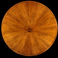 Fine Quality 5 1/2 foot Diameter Circular Olive Wood and Ebony Dining Table
