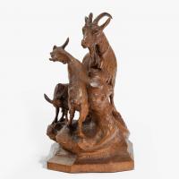 Black Forest wood carving of a mountain goat