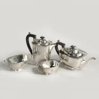 ‘Sir Stanley Matthews’ four piece silver tea set
