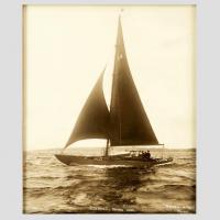 An original Photographic print of the Bermudian yacht Clodagh on Starboard tack in the Solent