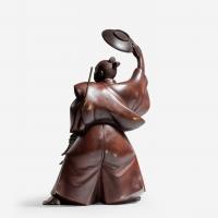 A Japanese bronze of a Samurai