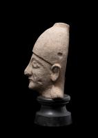 Cypriot male head, Late Cypro-Archaic - early Cypro-Classical Period, first half of the 5th century BC