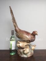 Large Meissen porcelain pheasant and her chicks 