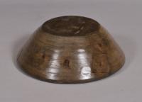 S/4077 Antique Treen Late 18th Century Sycamore Broth or Food Bowl