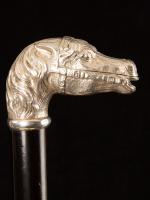 Rare silver vesta and striker horse head handle cane_c