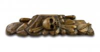 Golgotha crucifix base skull & bones. German, mid 17th century