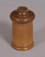 S/4084 Antique Treen 19th Century Boxwood Spice or Condiment Sifter