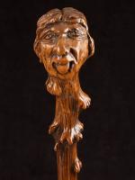 Folk Art one-piece cane with head of a "Hanged Man"_e