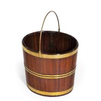 A late George III brass bound bucket