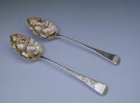 Georgian silver berry spoons Thomas Dicks 1807
