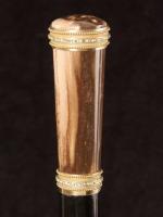 Hardstone-handled cane with silver gilt mounts_e