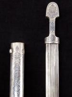 Russian all-silver Kinjal dagger with long plain blade_d