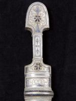 Russian all-silver Kinjal dagger with long plain blade_f