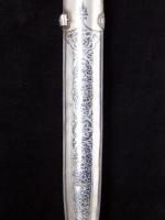 Russian all-silver Kinjal dagger with long plain blade_i
