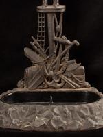 Victorian cast-iron cane stand with sailor design_c