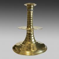 17th century Charles 11 trumpet-based brass candlestick