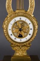 Louis Philippe French Ormolu Lyre Mantel Clock