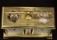 Late Victorian Brass Cased Carriage Clock, Barometer and Compass Compendium Set