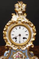 French Porcelain Mantel Clock by Aubert & Klaftenberger