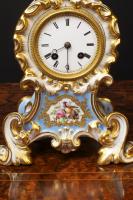 French Porcelain Mantel Clock by Aubert & Klaftenberger