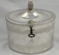 Silver tea caddy Henry Chawner 1789