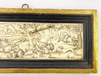 Bone panel of an Ostrich hunt. German, early 17th century