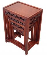 Nest Of Four Antique Oriental Hardwood Coffee Tables