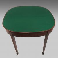 Sheraton mahogany demi-lune card table